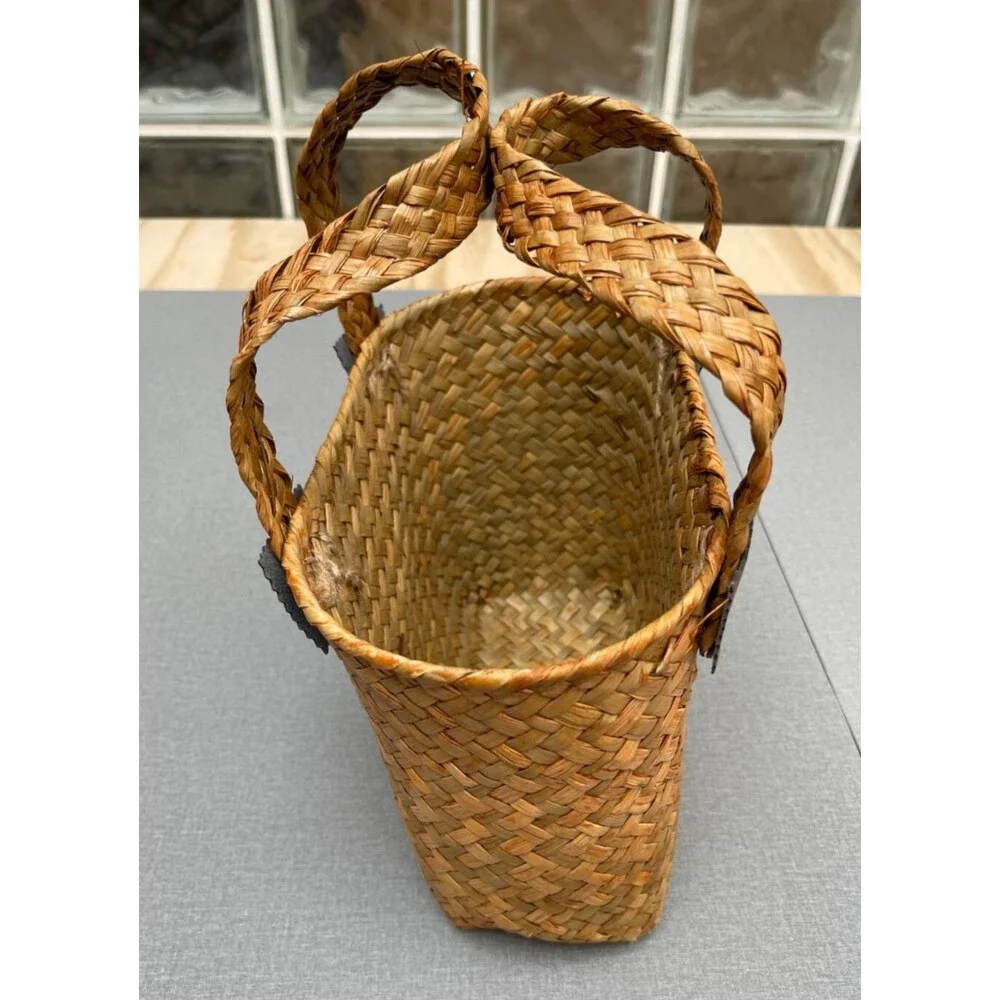 Handcraft Natural Rattan Hand Bag Multi-Functional  Storage Wicker Basket 10.4 